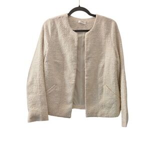 Storia Textured Tweed Jacket Women's‎ Medium Cream Career Business Casual